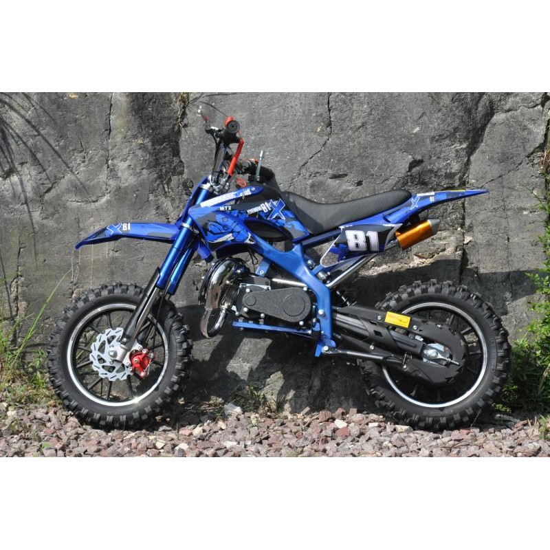 MINICROSS NEW SPIDER RUOTE 10 MINIMOTO 49CC 2 TEMPI blu